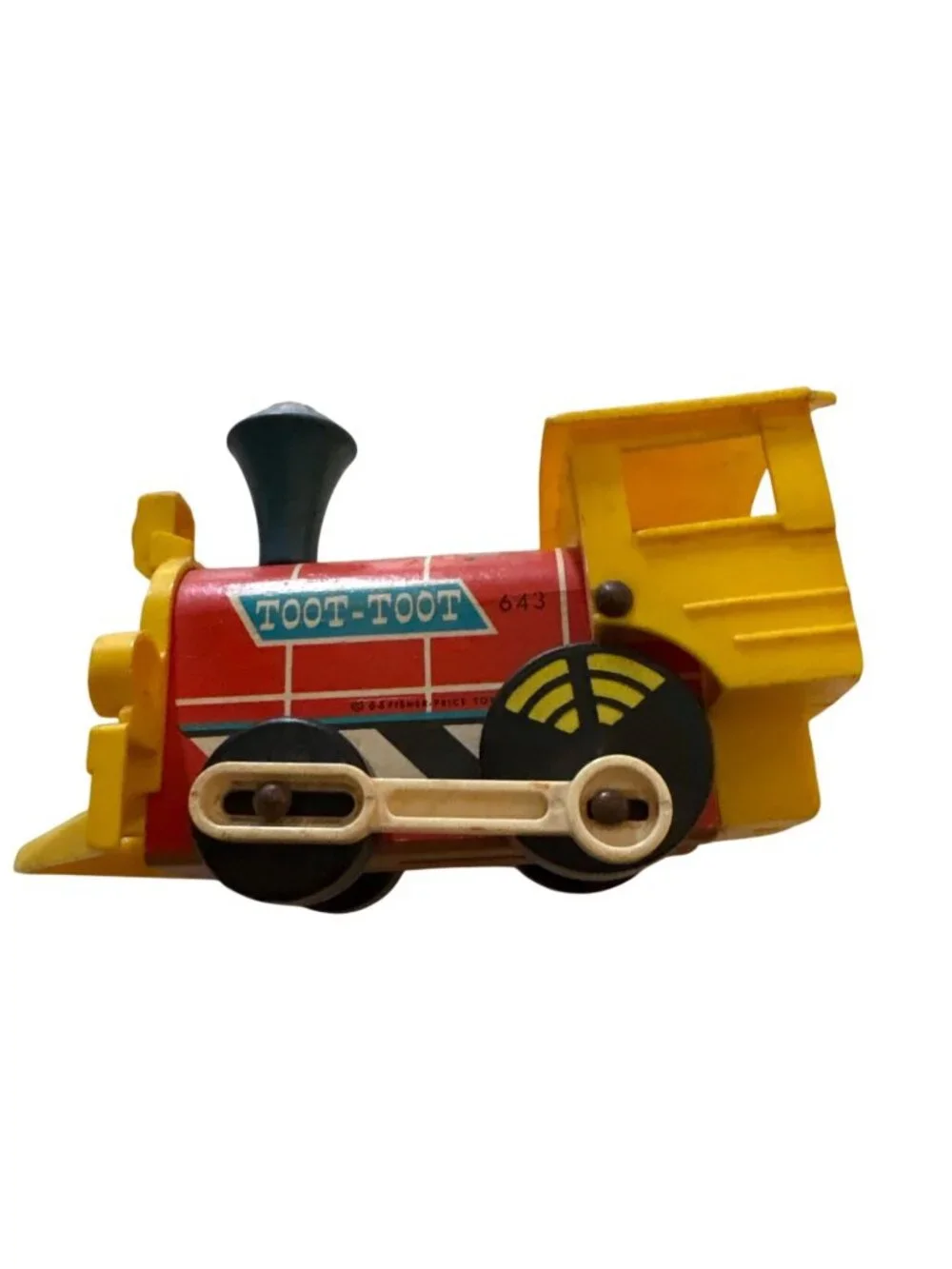 Fisher-Price Toot-Toot Train Engine #643 Vintage 1964 Wooden & Plastic Toy